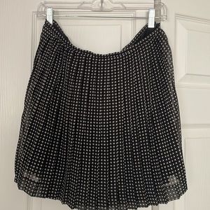 Madewell Black Accordion Pleated Houndstooth Chiffon Like Mini Skirt